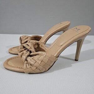 NEW Marc Fisher LTD Janna Sandal Heel Mule Tan Leather Size 10